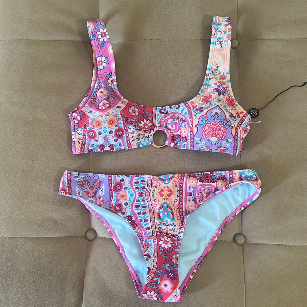 New bikini bathing suit Nanette Lepore pink orange purple